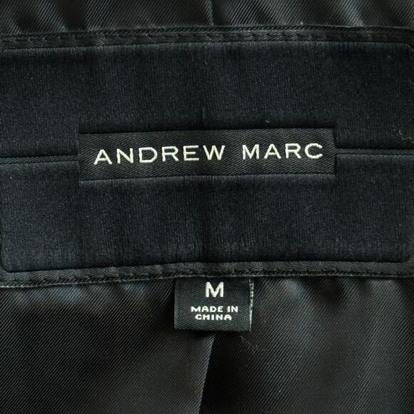 Andrew Marc Genuine Suede Leather Moto Bomber Jacket Brown Size Medium NWT - Picture 7 of 14